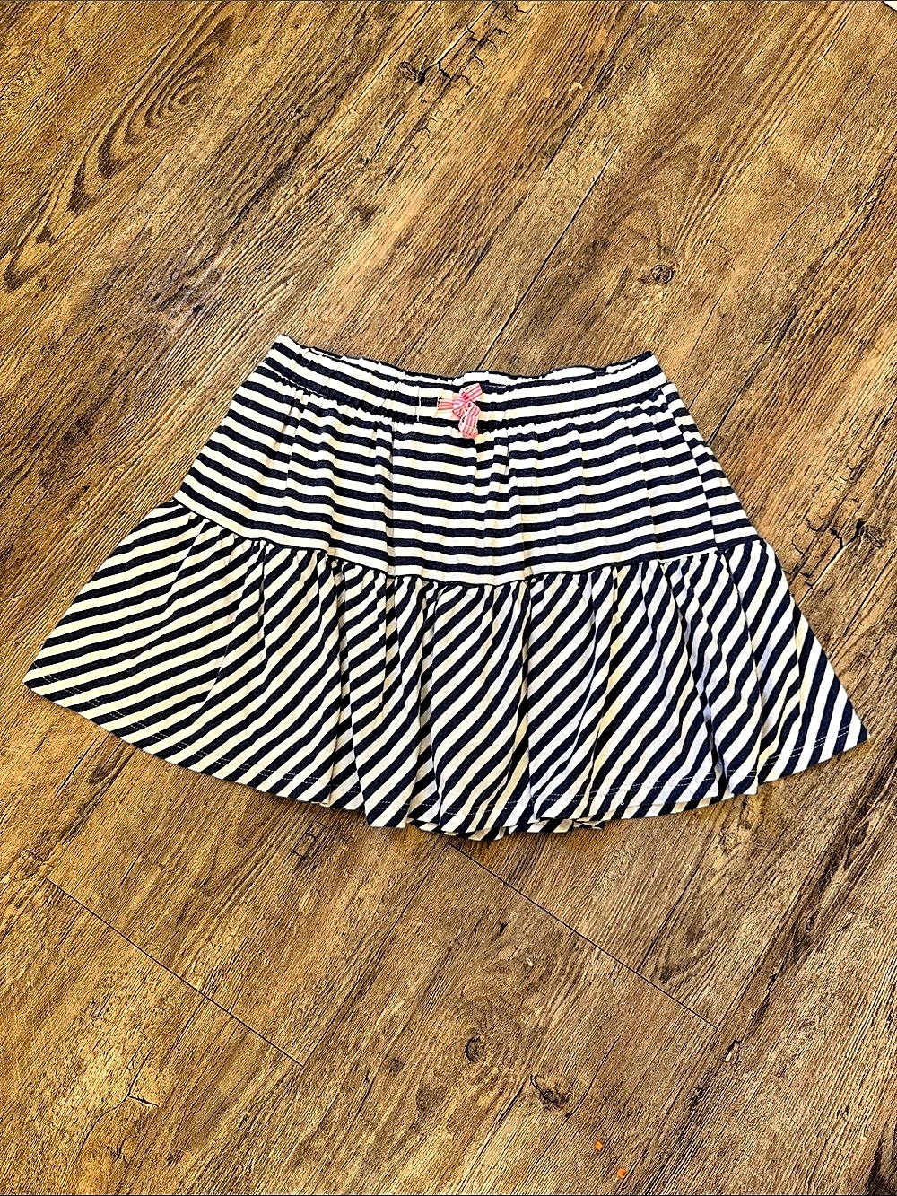 Cat & Jack Girls Striped Tiered Skort Blue & White XL